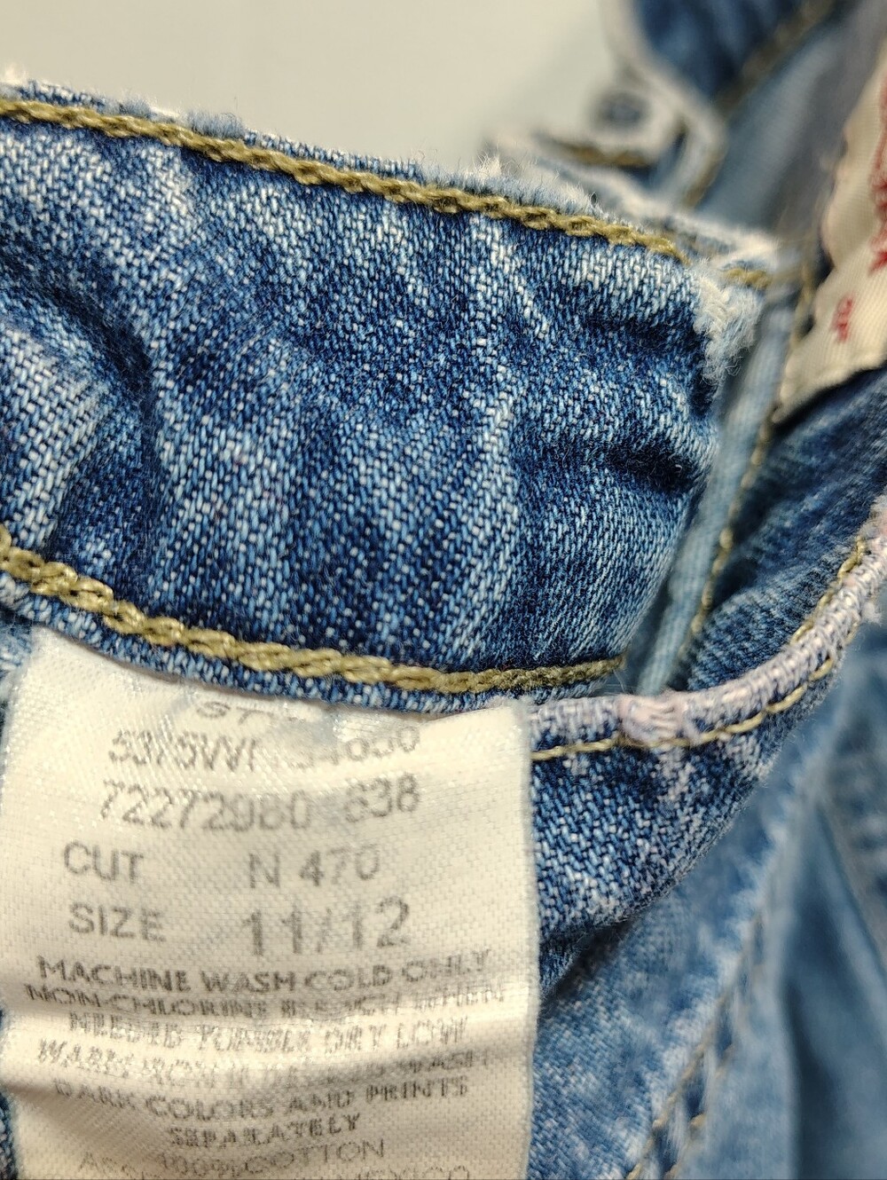 Vintage Faded Glory Denim Jorts High Waisted Cargo Carpenter Shorts Size 11/12 - Picture 6 of 7